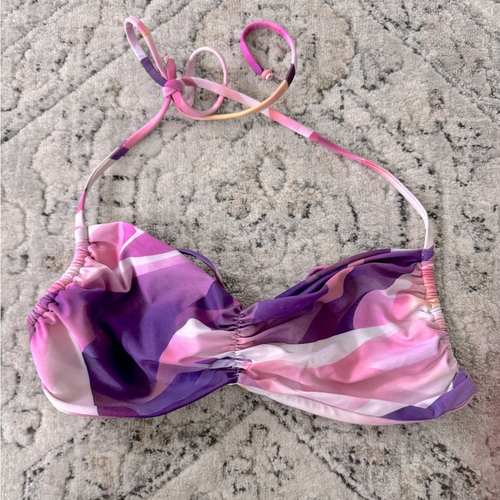 Bluee multi way bikini top